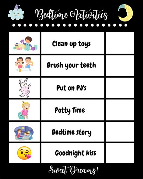 Routines Morning Activity Bedtime Activity Chore Chart Etsy