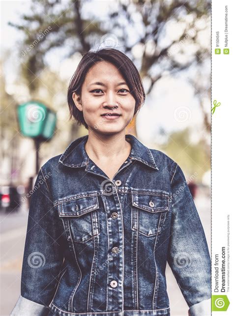 Young Chinese Female Enjoying Trip To Paris Stock Image Image Of Face Smiling 91504545