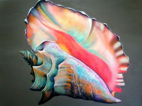 Conch Art Painted Shells Sea Shells Shells
