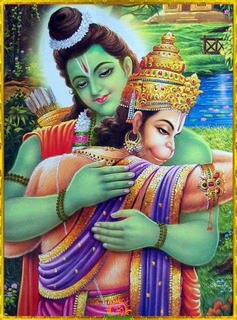 Lord Sri Ram Hugging Hanuman Image Hindupad