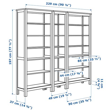 Hemnes Bookcase White Stain 229 X 197 Cm Ikea