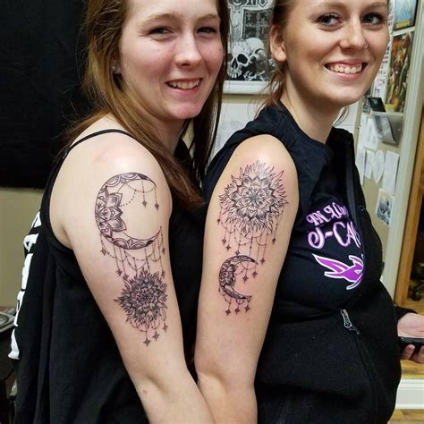 Sun And Moon Best Friend Mandala Tattoos Matching Best Friend Tattoos Friend Tattoos Best