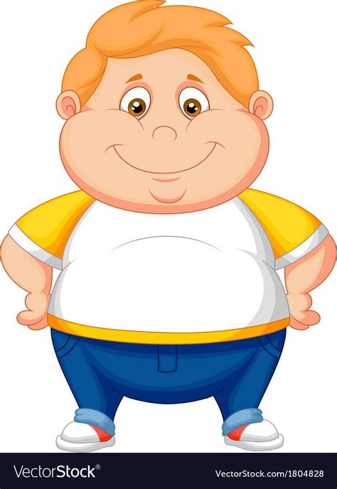 Vector Illustration Of Fat Boy Cartoon Posing Download A Free Preview