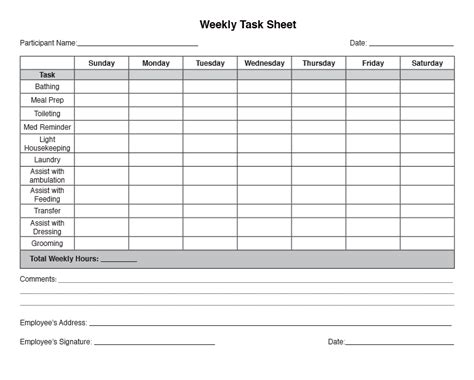 Task Sheet Template Free Sheet Templates Sheet Task Templates