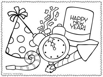 Select, download, print and color/paint/glitter online coloring sheets. New Years Coloring Pages FREEBIE by Learning with the Owl ...