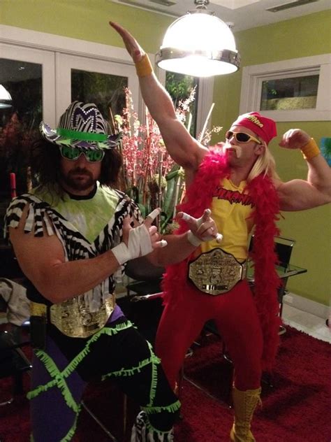 Husband And I Dressed Up As Macho Man And Hulk Hogan For Halloween