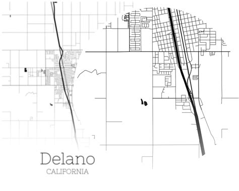 Delano Map Instant Download Delano California City Map Etsy