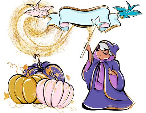 Cinderella Clipart Pumpkin Carriage Fairy Tale Princess Glass