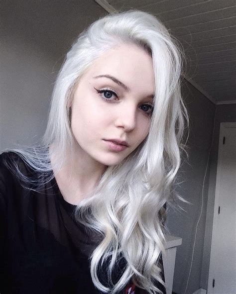 Long Silver Dyed Hairstyle By Maridevogeski Silver Hair Color White