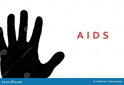 Stop Aids Sign Black Hand On White Background Stock Photo Image Of