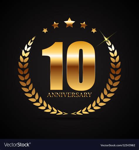 Template Logo 10 Years Anniversary Royalty Free Vector Image