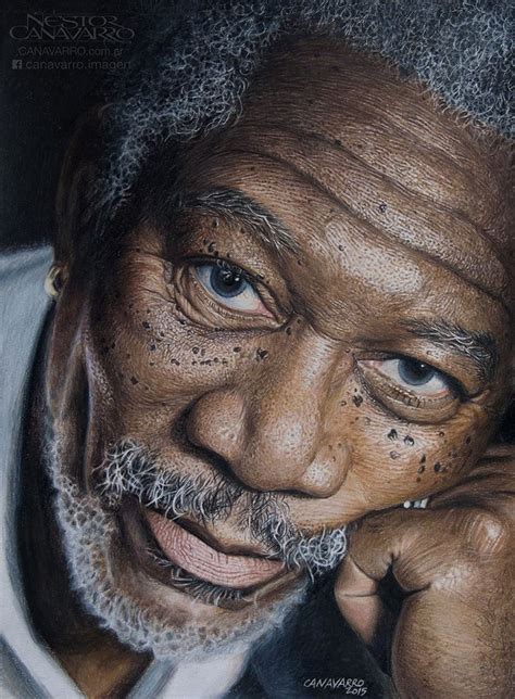 My 50 Hour High Detail Drawing Of Morgan Freeman In Color