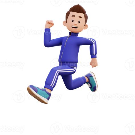 3d Male Character Happy Running 23456536 Png