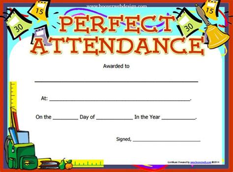 Perfect Attendance Certificate Pdf Best Professionally Designed Templates