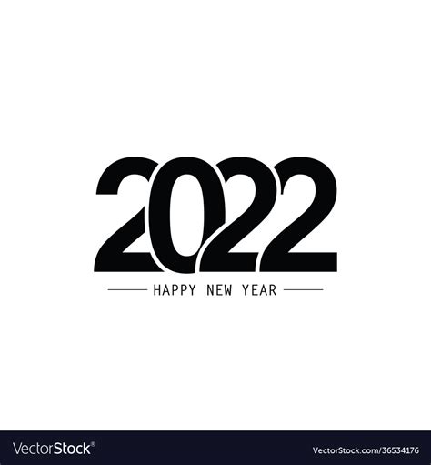 Happy New Year 2022 Text Design Royalty Free Vector Image