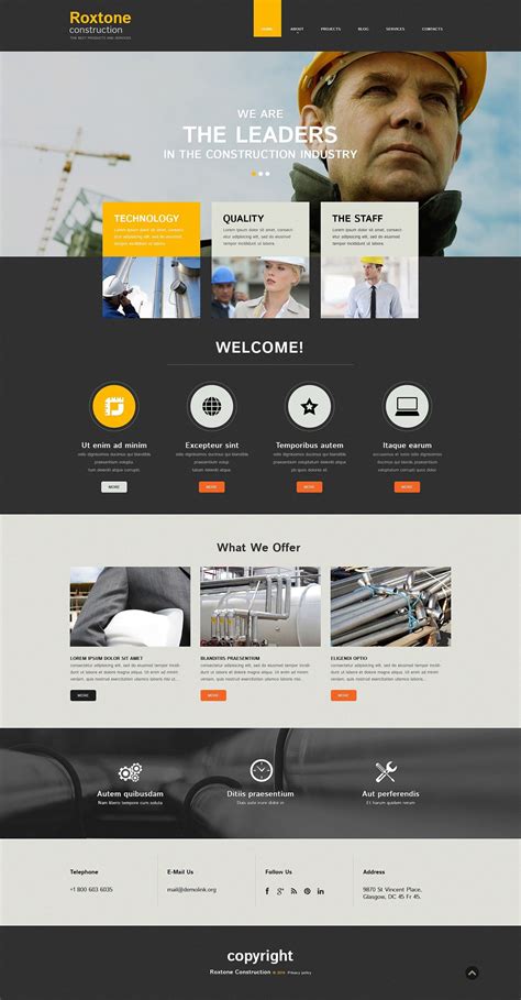 Construction Company Responsive Website Template #50726