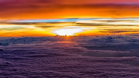 Download Wallpaper 2048x1152 Sunset Clouds Sky Ultrawide Monitor Hd