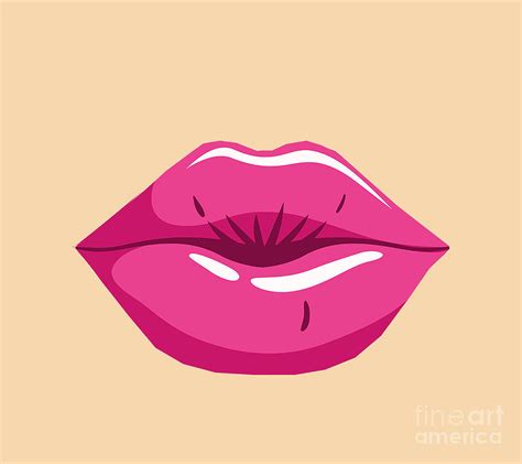 Female Woman Girl Lips Pop Art Style Mouth Lipstick Digital Art By