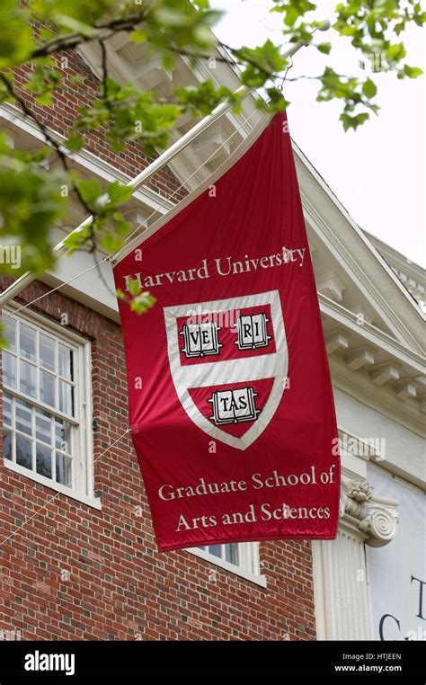 Harvard University Flag Flying On Campus Stock Photo Alamy