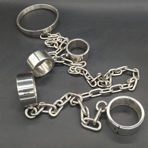 Stainless Steel Collar Bdsm Bondage Handcuffs For Sex With Legcuffs Heavy Bondage Kit Sex
