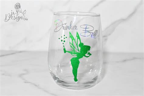 Drinker Bell Tinkerbell Glass Stemless Glass Wine Glass Etsy