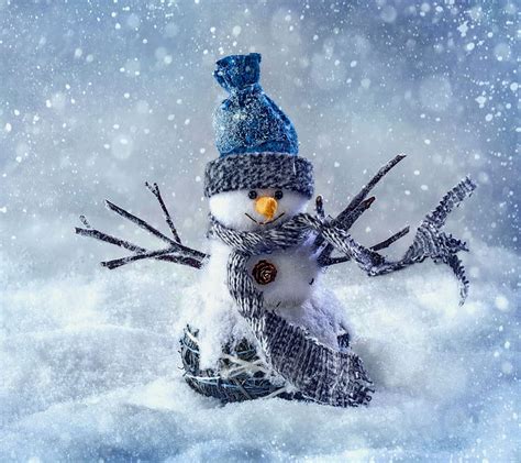 Snowman Christmas Cute Merry Snow Winter Hd Wallpaper Peakpx