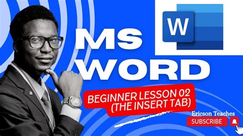 Ms Word Beginner Lesson 2 The Insert Tab Youtube