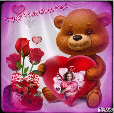 Teddy Bear Holding Heart Happy Valentines Day Pictures Photos And