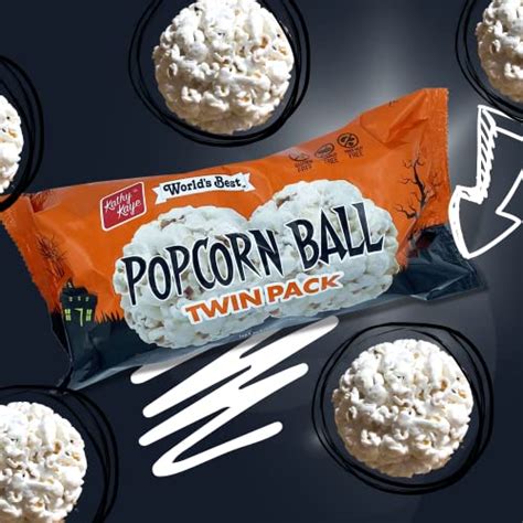 Halloween 2022 Popcorn Balls Individually Wrapped Twin Packs Trick Or