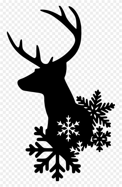 merry christmas reindeer clipart black and white - Clip Art Library