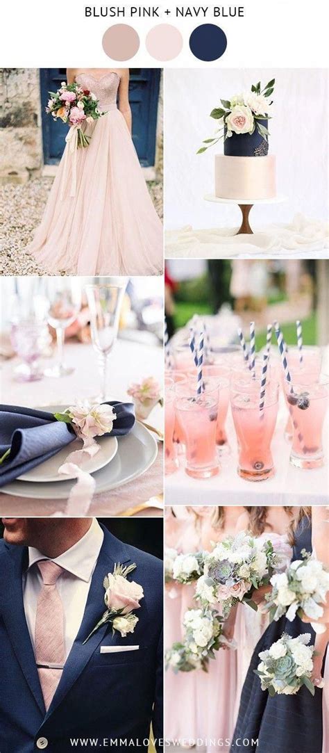 Blush Pink And Navy Blue Wedding Color Ideas Weddingdecorating Blush