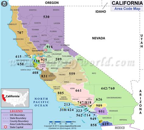 Los Angeles County Area Code California Los Angeles County Area Code Map