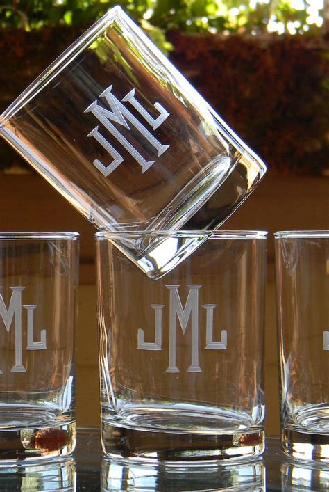 Set Of 6 Personalized Rocks Glasses Engraved With Monogram Etsy In 2021 Personalized Rocks