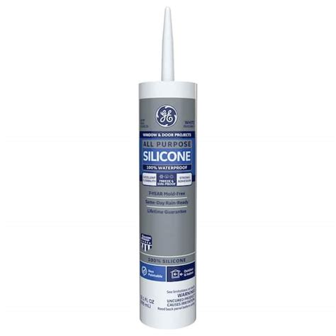 Ge All Purpose Silicone 1 Caulk 101 Oz Window And Door Sealant White