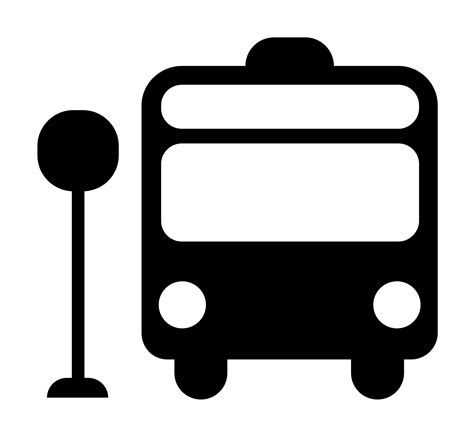 Bus Stop Sign Png Bus Stop Sign Clipart Black And White Transparent