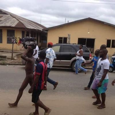 Phots Alleged Thief Paraded Unclad In Delta State For Stealing Generator Celebrities Nigeria