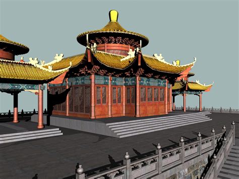 China Temple 2 3d Model Cgtrader