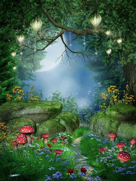 Enchanted Forest Painting Art Home Decor High Quality Canvas Etsy