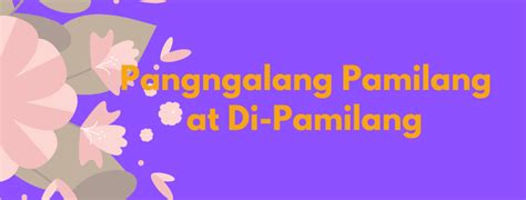 Pangngalang Pamilang At Di Pamilang Quizizz