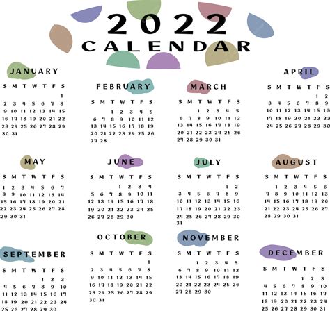 Calendário Colorido 2022 Png Png 2022 Calendário Calendário 2022