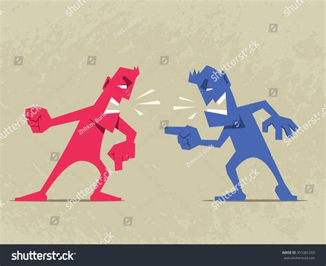 Hard Conversation Two Angry Men Arguing Stock Vector Royalty Free