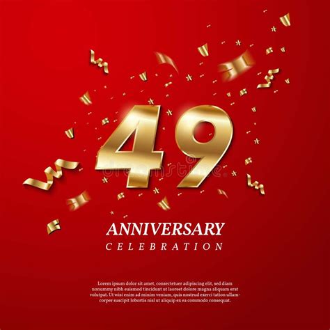 49th Anniversary Party Poster Banner And Invitation Stock Vector
