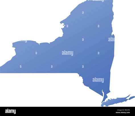 New York State Map With Blue Gradient Stock Vector Image And Art Alamy