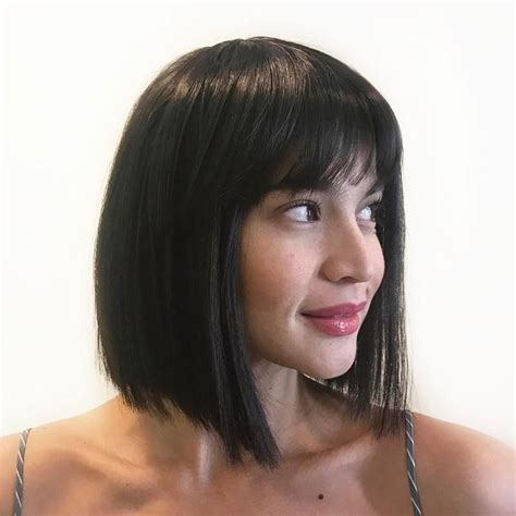 Straight Edge Bob For Thick Hair Bob Hairstyles For Thick Haircut For