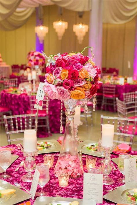 Bold And Beautiful Hot Pink Wedding Wedding Centerpieces Wedding