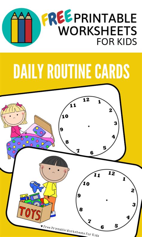 Free printable cards for kids. Daily Routine Cards | Free Printable Worksheets For Kids