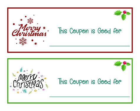 Printable Christmas Voucher Templates Free Pdf Printables Printablee Coupon Template