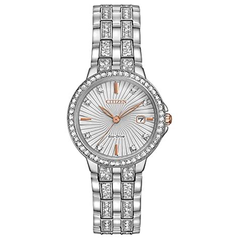 luxurious look and eco friendly design the citizen eco drive silhouette crystal two tone
