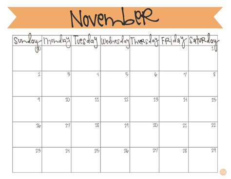 November 2014 Calendar Free Printable Live Craft Eat