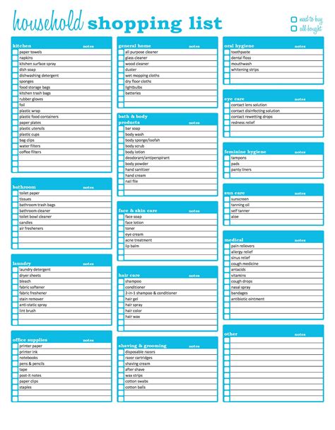 Printable Grocery List Templates Shopping List Templatelab